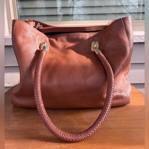 Cole Haan Elegant Brown Leather Tote Bag